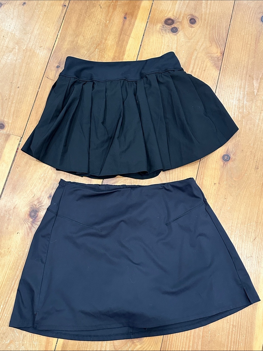 Old Navy Black Skirt Duo - Pleated Skater and Straight Athletic